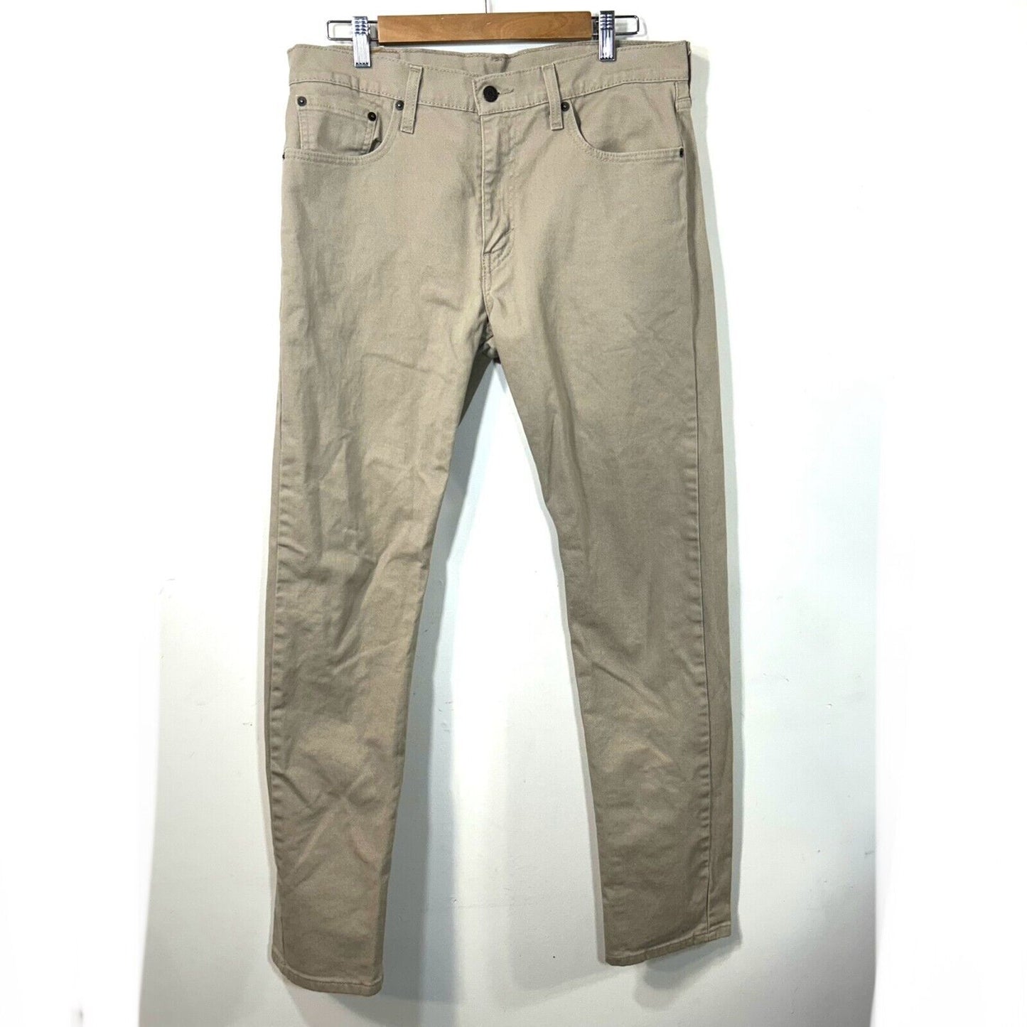 Levi's 502 Regular Tapered Leg Stretch Chino Jeans Tan Khaki 34 x 32