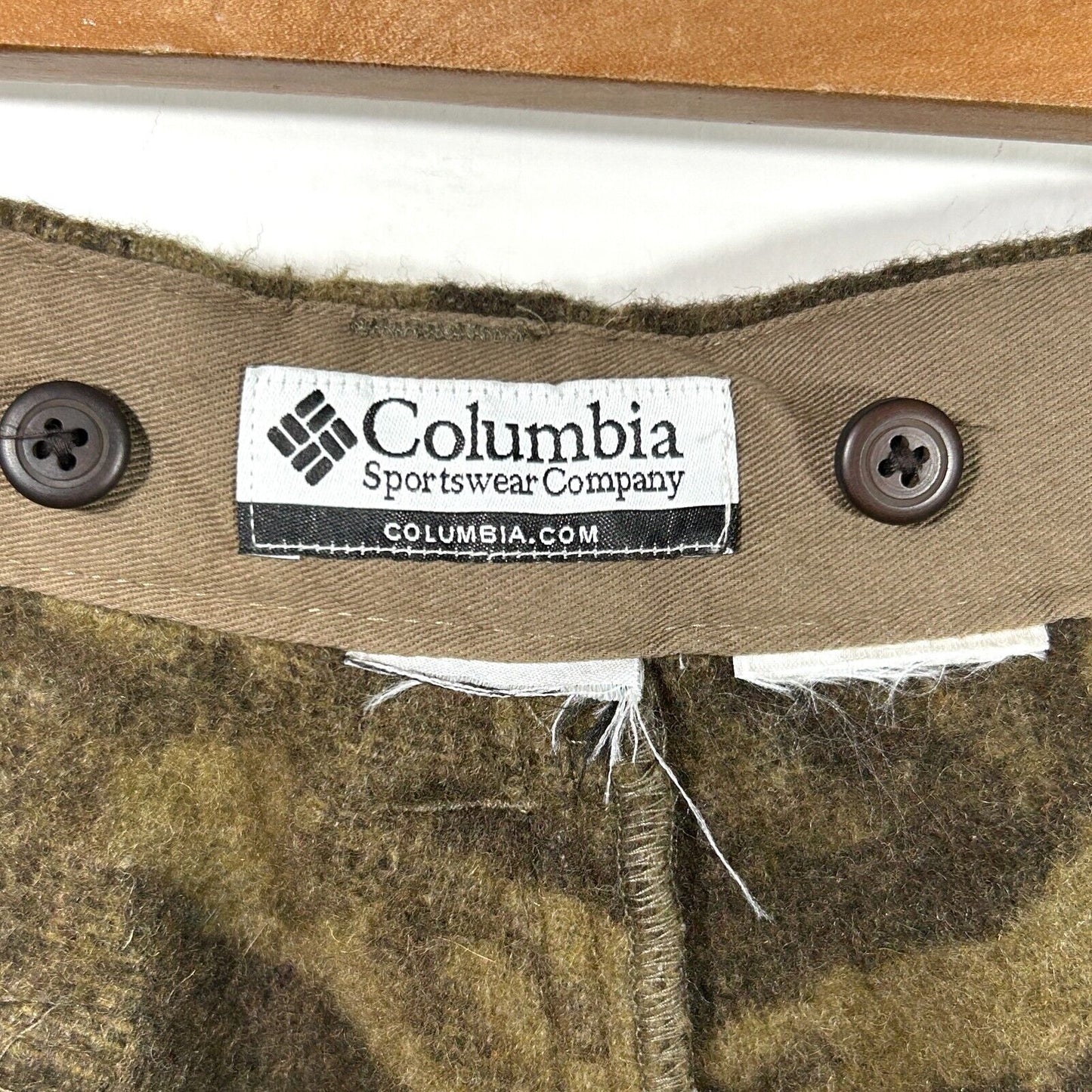 Vintage Columbia Gallatin Range Pants 42 X 25 Wool Blend Camo Hunt Cargo