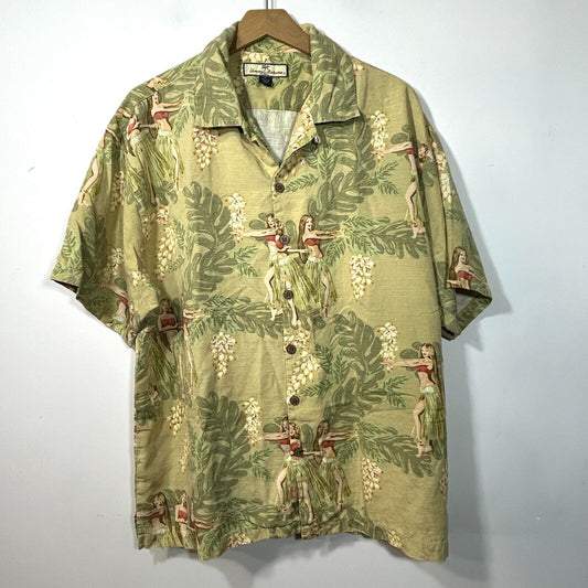 Tommy Bahama 100% Silk Button Down Shirt Mens XL Hawaiian Ladies with Floral