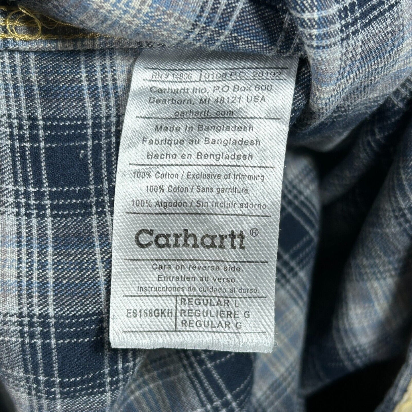 Carhartt Shirt Jac Mens 2XL Khaki Shacket Flannel Lined Workwear