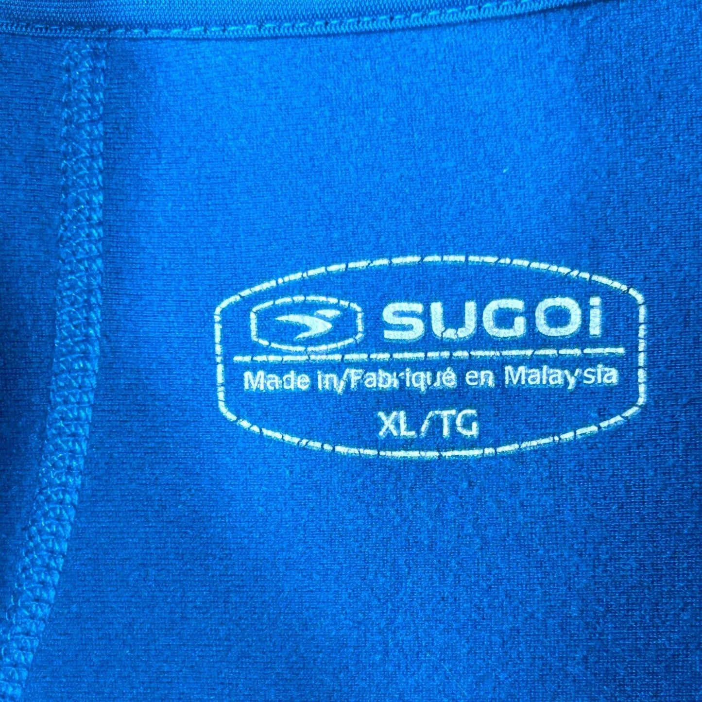 Mens Sugoi Thermal Fleece Lined Cycling Bike Jersey Long Sleeve Solid Blue sz XL