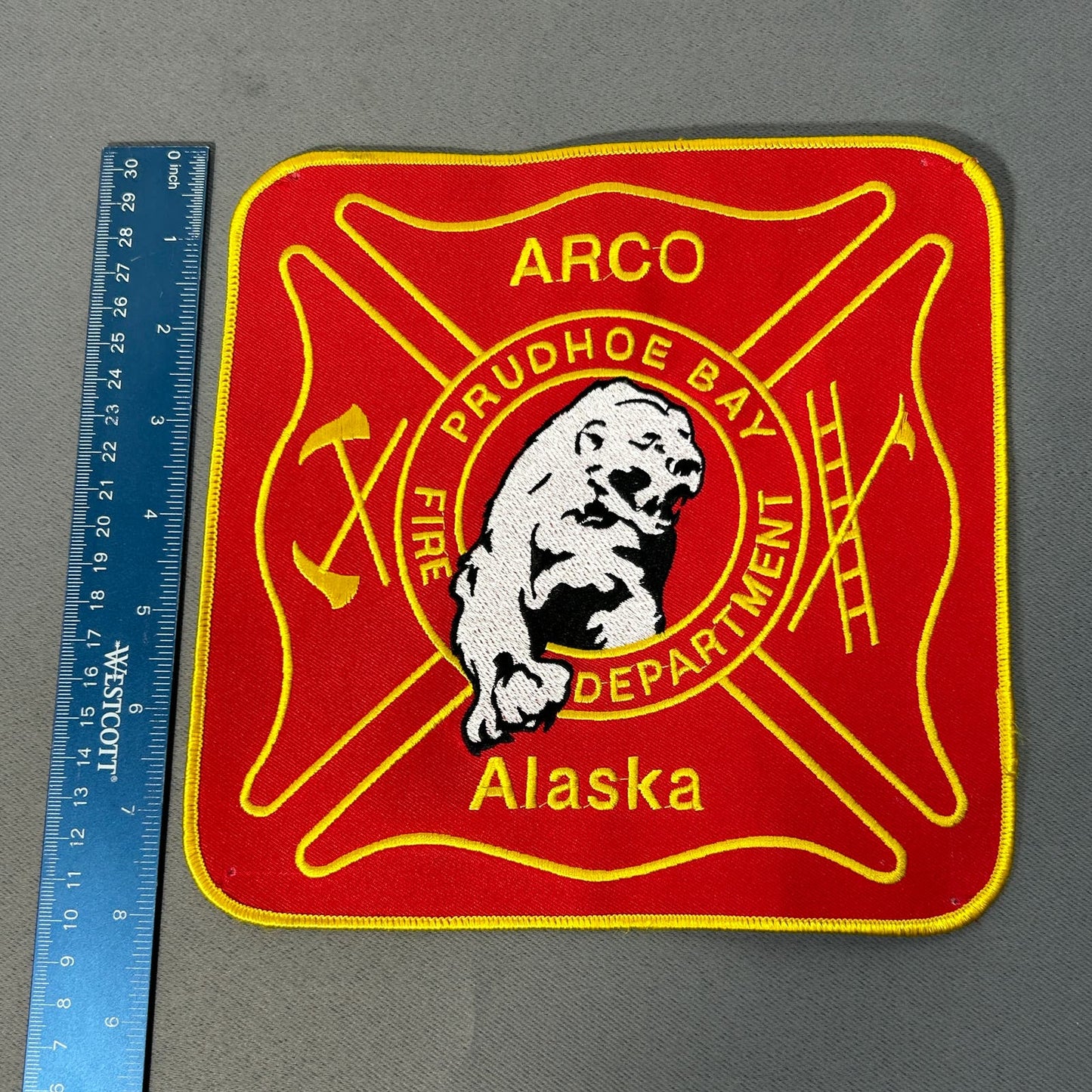 Alaska Fire Department Patch Prudhoe Bay ARCO LARGE 8" x 8"