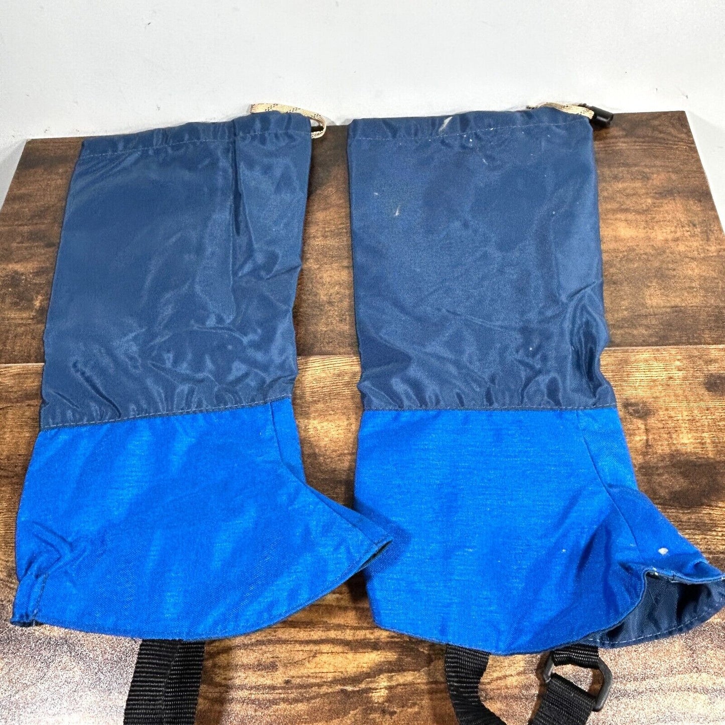 Vtg Outdoor Products Snow Leg Gaiters M Blue Nylon Zip Up Hiking