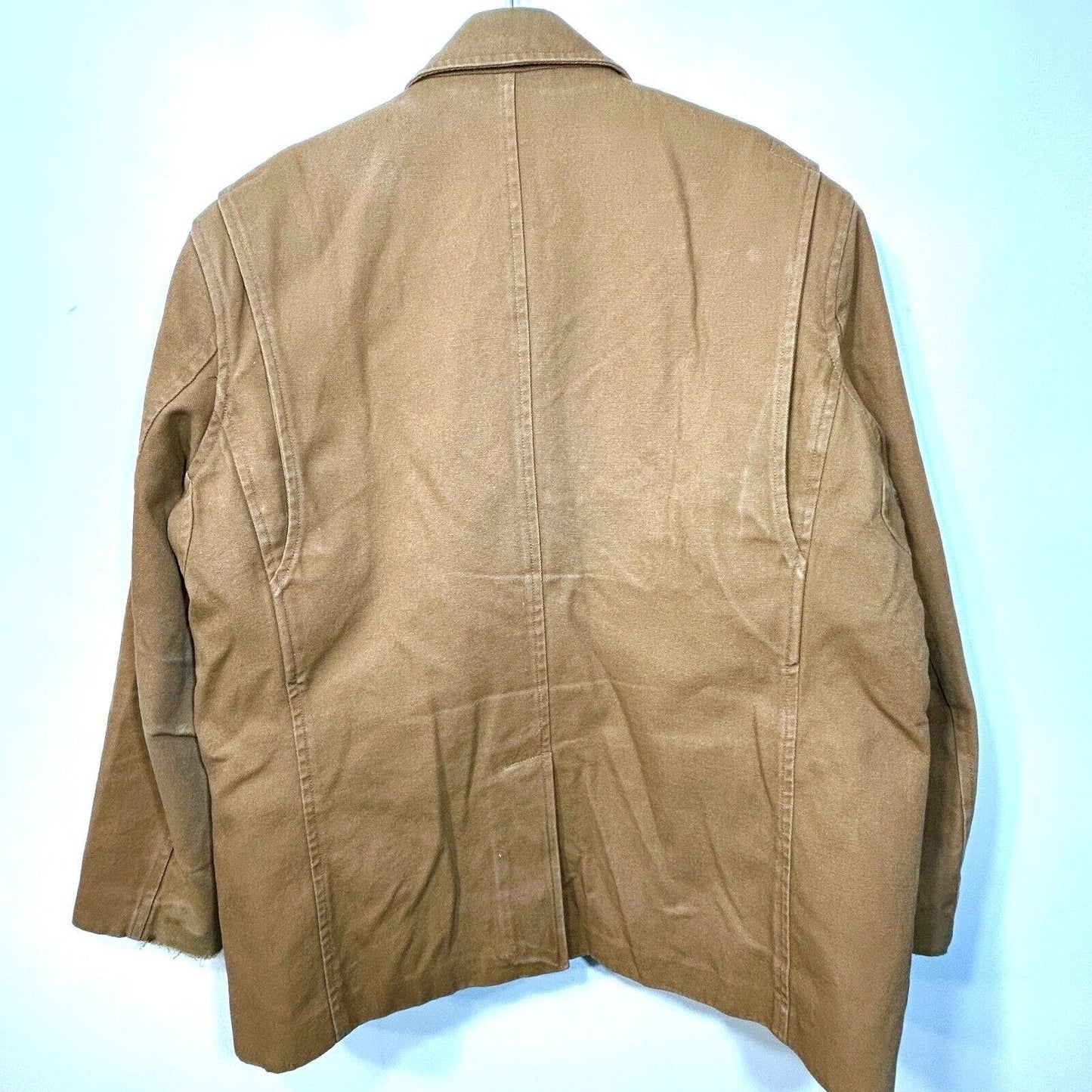 DULUTH TRADING Fire Hose Presentation Jacket Brown Canvas Pockets XL DISTRESSED