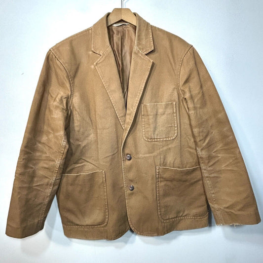 DULUTH TRADING Fire Hose Presentation Jacket Brown Canvas Pockets XL DISTRESSED