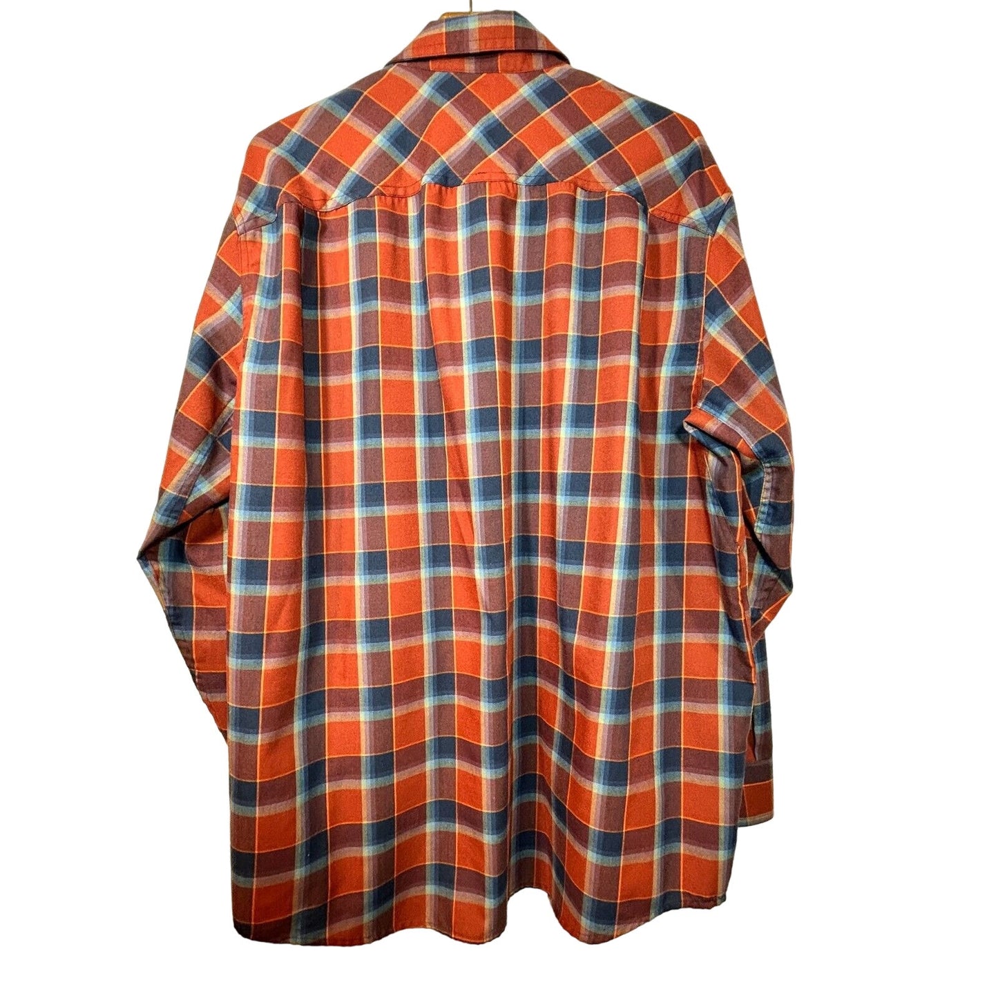 Alaskan Hardgear Duluth Flannel Shirt Mens L Blue Orange Plaid Boars Nest