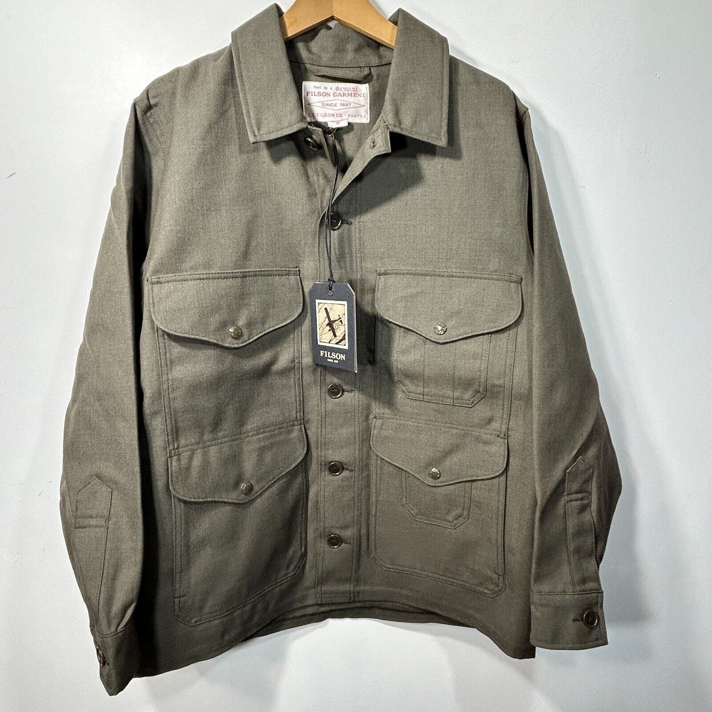 Filson Forestry Cloth Wool Cruiser Jacket Forest Green Pockets Mens Size XL NWT