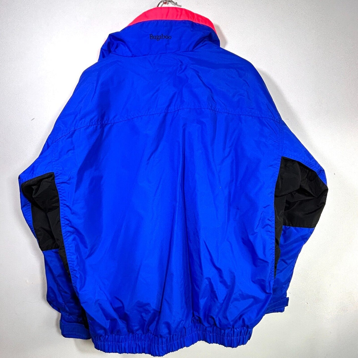 Vintage Columbia Ski Coat Jacket Mens L bugaboo 90’s Neon Blue Fleece Black USA