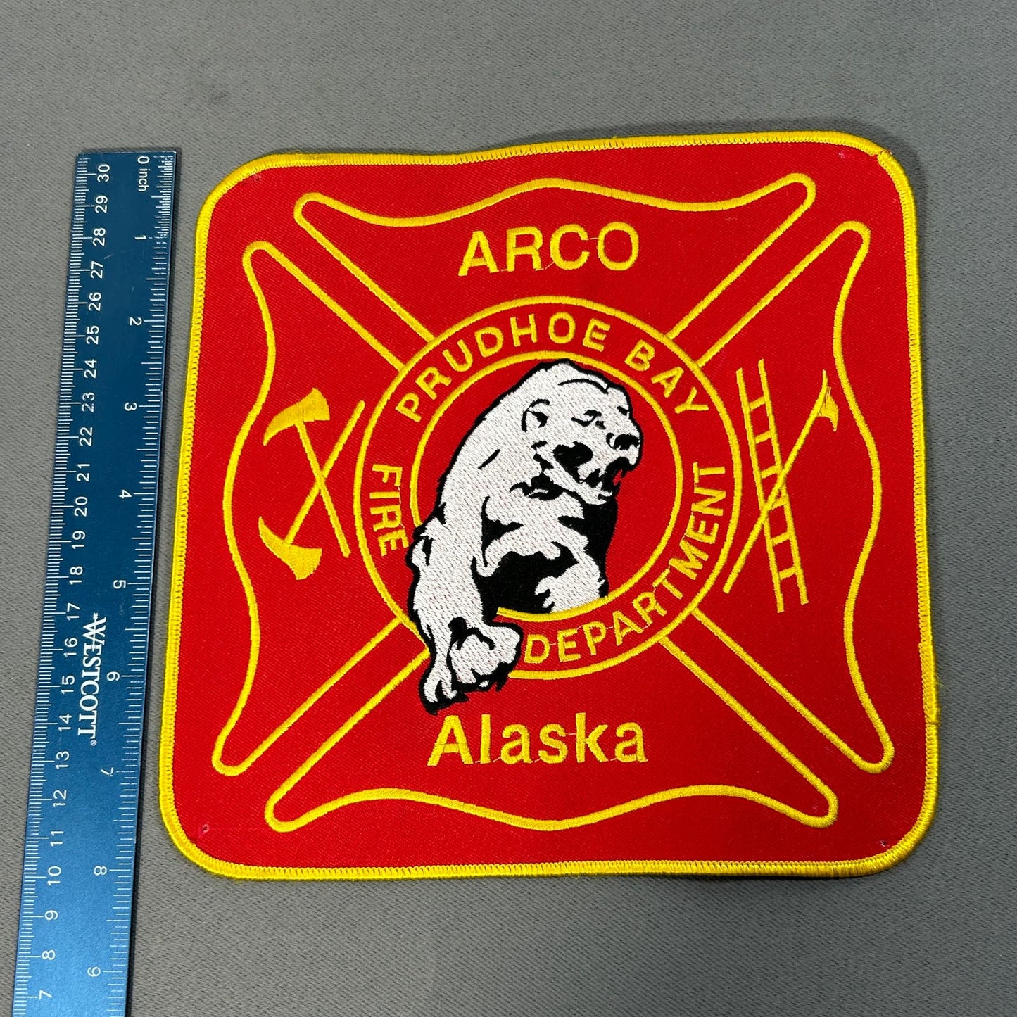 Alaska Fire Department Patch Prudhoe Bay ARCO LARGE 8" x 8"