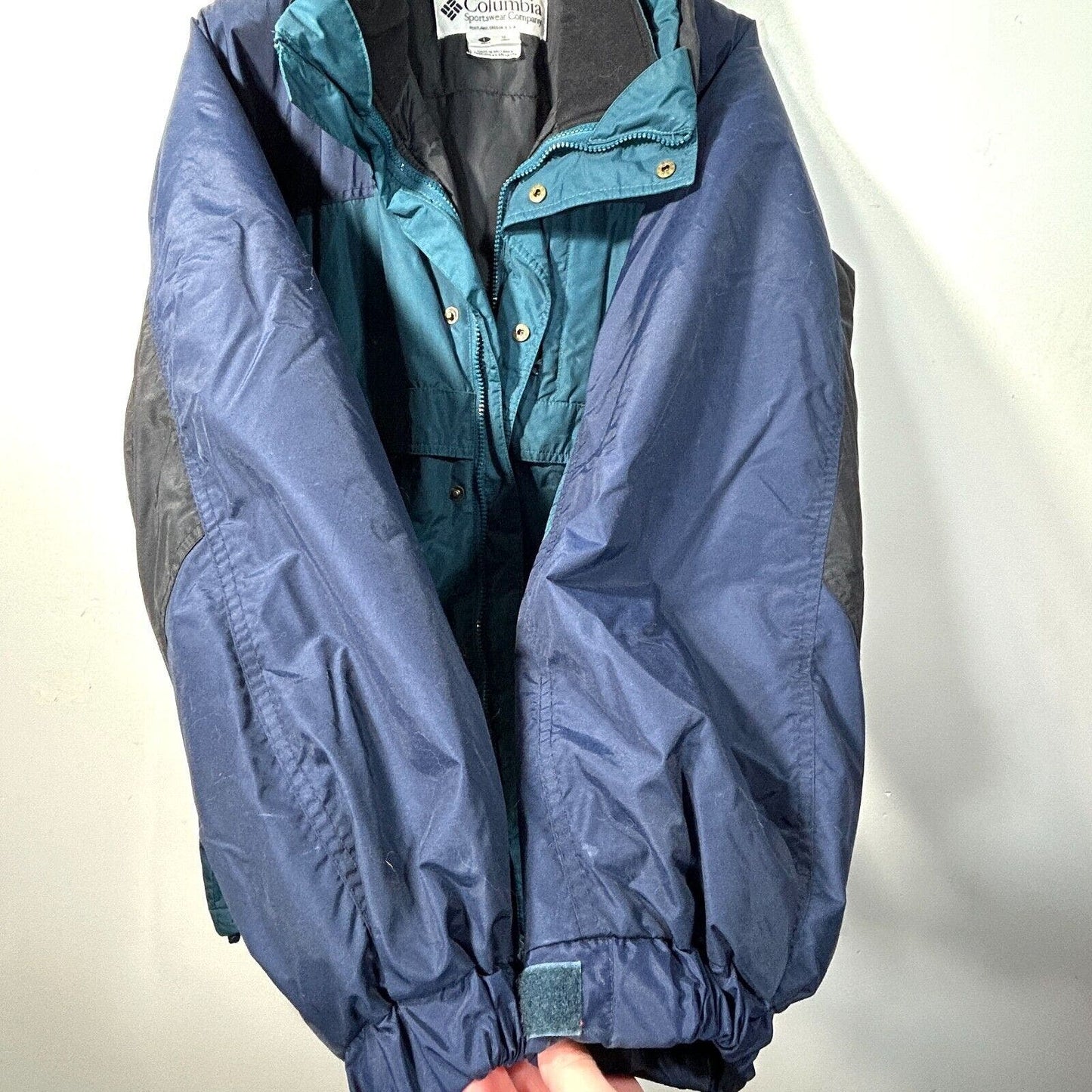 Vintage COLUMBIA Ski Jacket Gizzmo Mens L 2-In-1 Full Zip 2 pc SET Blue Teal