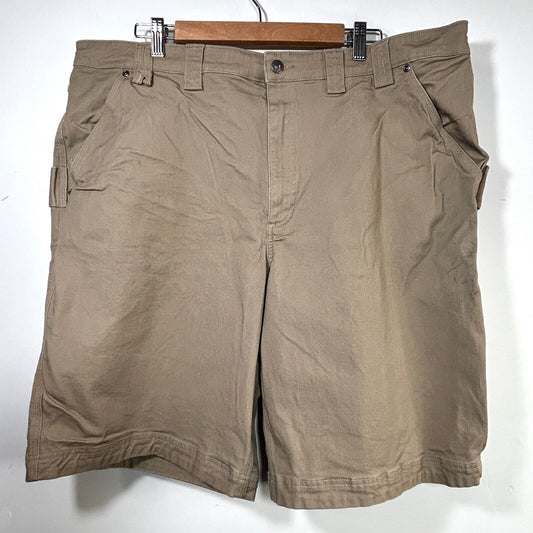 Duluth Trading Mens 44 Khaki Shorts Flex Firehose Stretch Size 44 x 10”