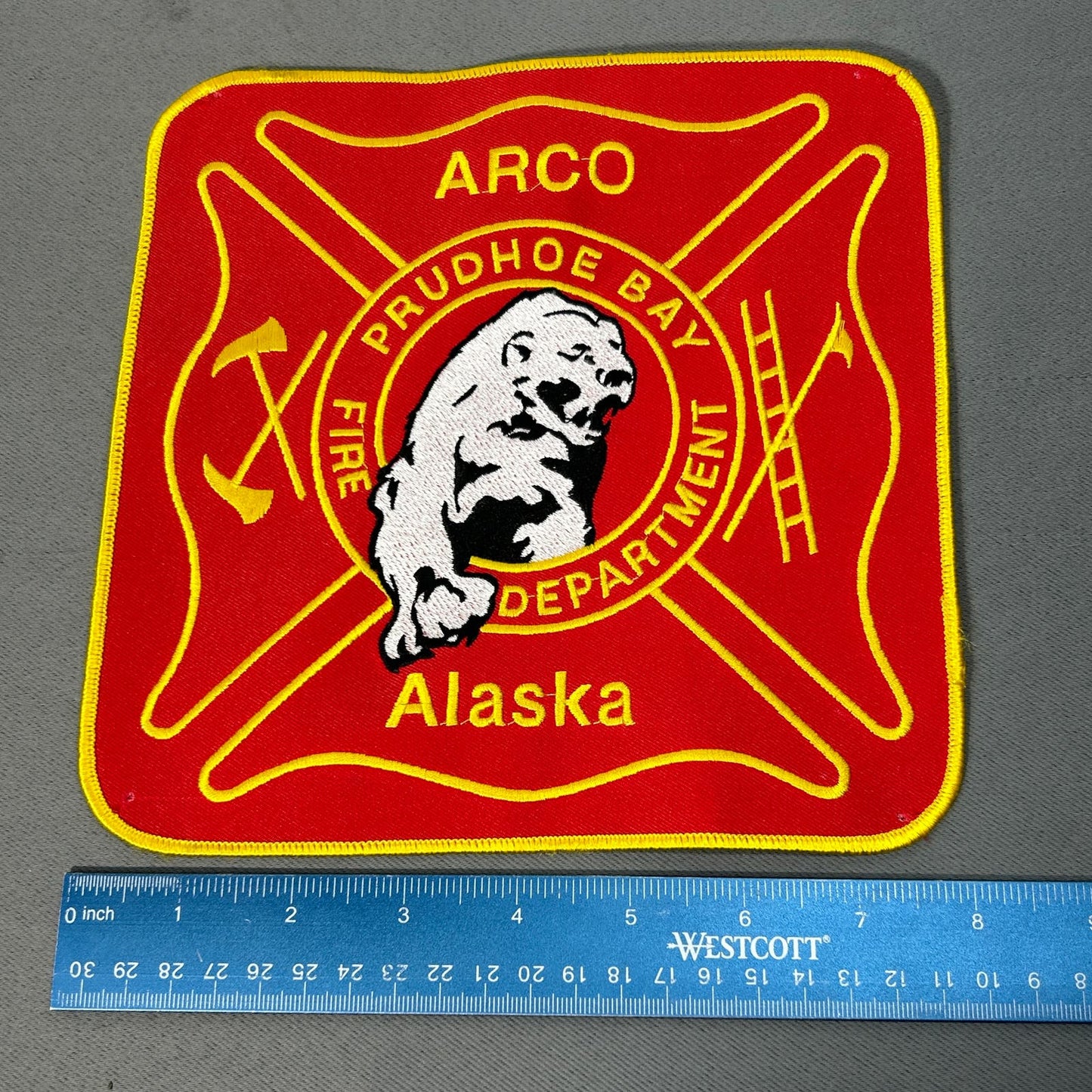 Alaska Fire Department Patch Prudhoe Bay ARCO LARGE 8" x 8"