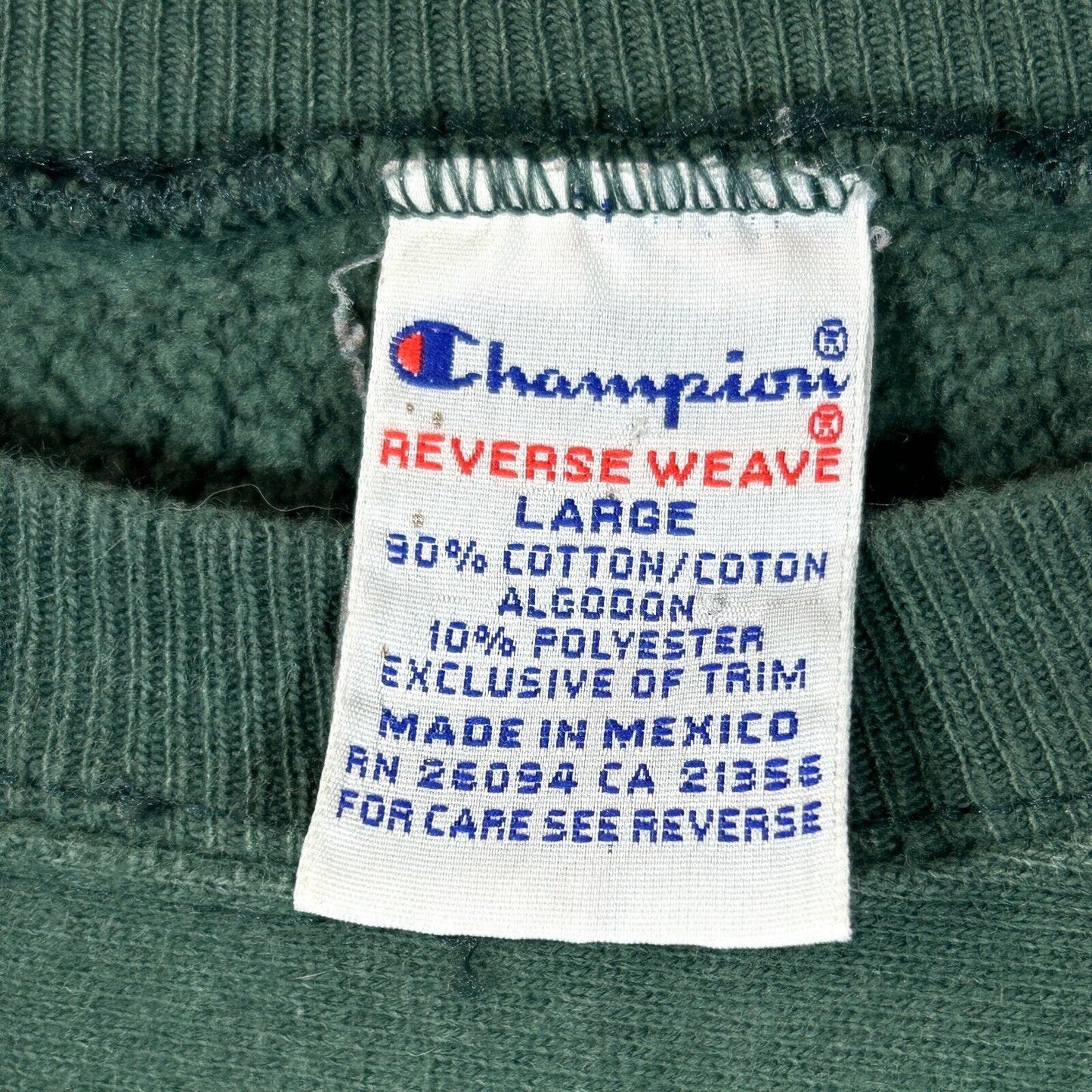 Vintage Champion Reverse Weave Sweatshirt Mens M Green C Logo 90s