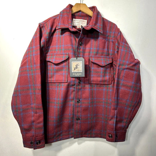 FILSON Seattle Wool Jac Shirt Deep Red Button Warm Layer Mens L NWT USA 20251028