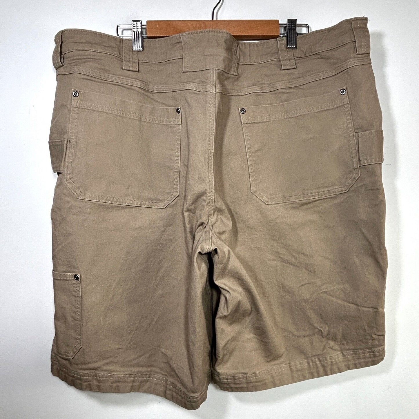 Duluth Trading Mens 44 Khaki Shorts Flex Firehose Stretch Size 44 x 10”