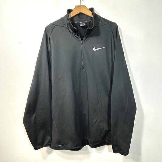 Nike Sweater Mens 2XL Black Long Sleeve Pullover Golf 1/4 Zip Dri-Fit