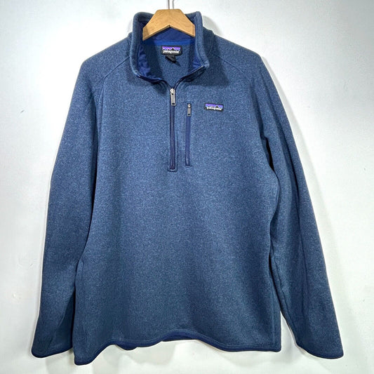 PATAGONIA Better Sweater Mens 2XL XXL Fleece 1/4 Zip Sweatshirt Long Sleeve Blue