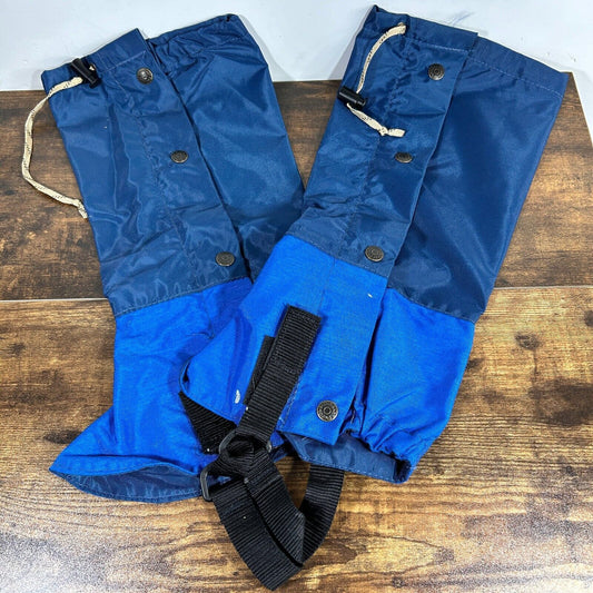 Vtg Outdoor Products Snow Leg Gaiters M Blue Nylon Zip Up Hiking