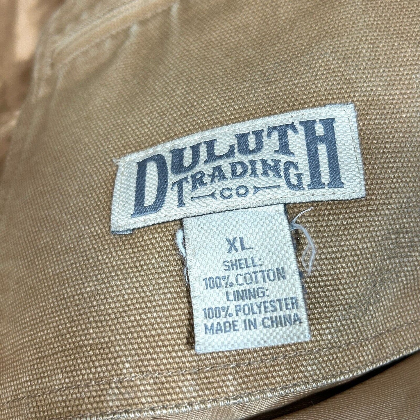 DULUTH TRADING Fire Hose Presentation Jacket Brown Canvas Pockets XL DISTRESSED