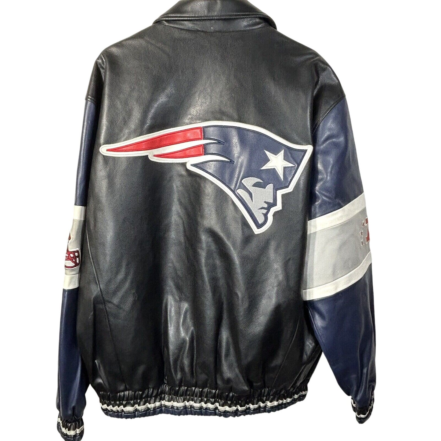 New England Patriots Vinyl Varsity Jacket Heavyweight NFL Mens XL