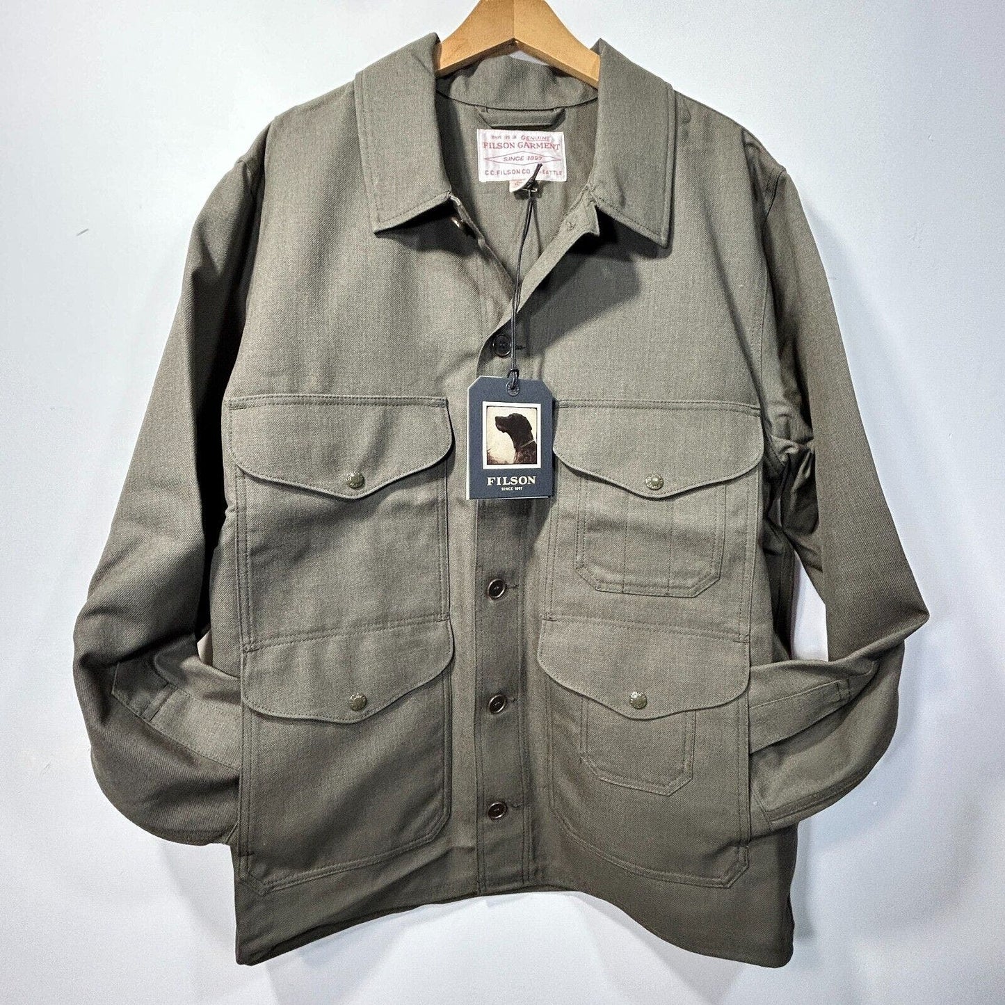 Filson Forestry Cloth Wool Cruiser Jacket Forest Green Pockets Mens Size XL NWT