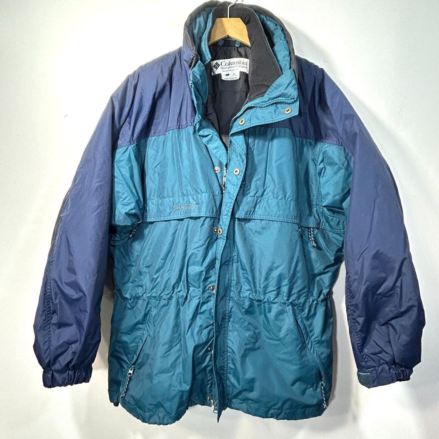 Vintage COLUMBIA Ski Jacket Gizzmo Mens L 2-In-1 Full Zip 2 pc SET Blue Teal