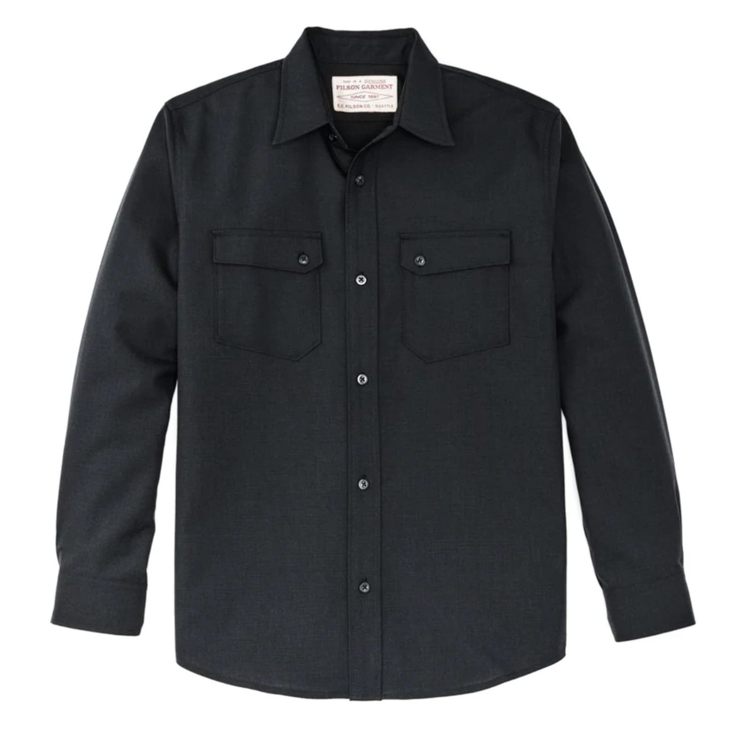 Filson Worsted Wool Guide Shirt L Blue Graphite