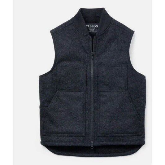 Filson Lined Mackinaw Wool Work Vest Mes XL Sherpa Charcoal NEW