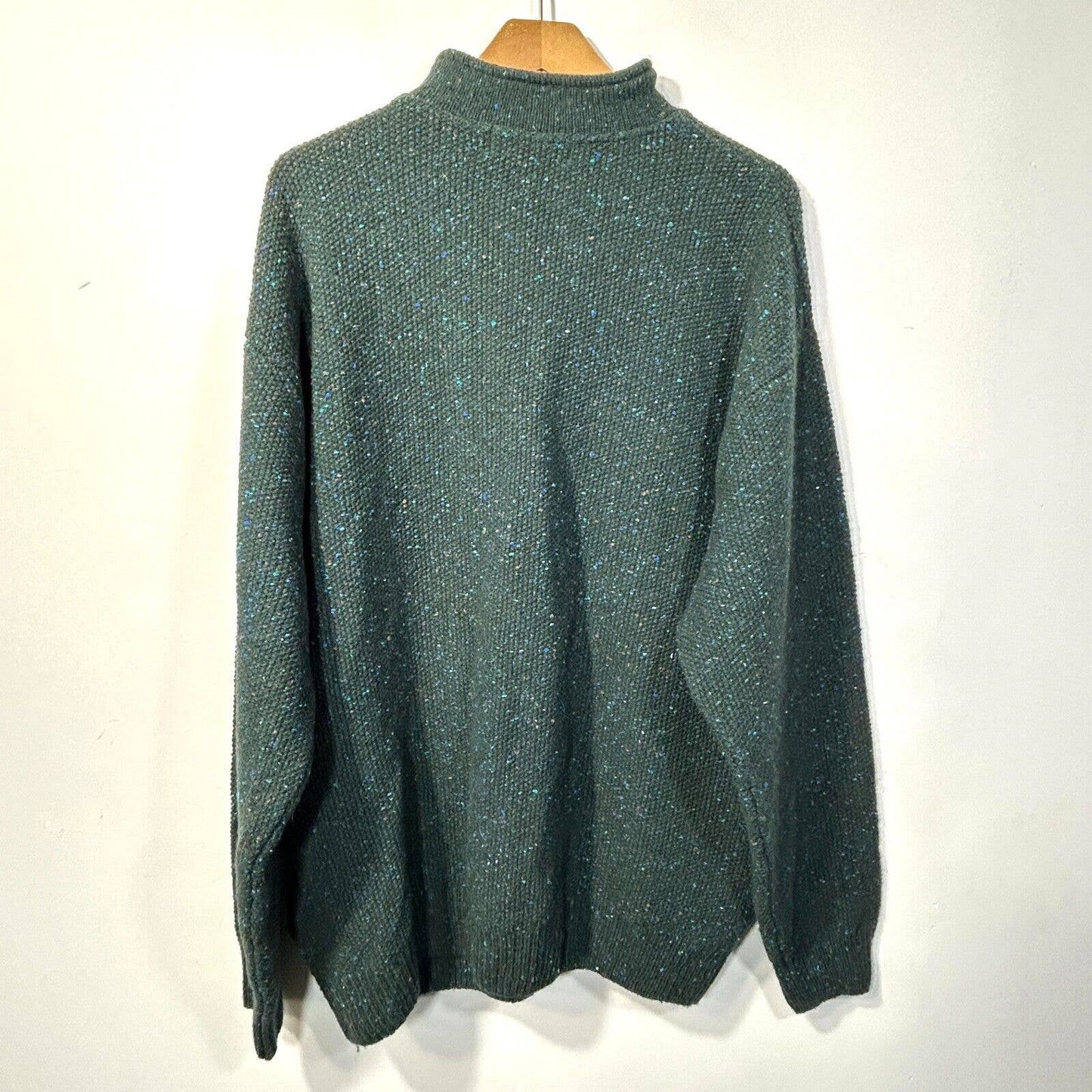 Orvis Wool Quarter 1/4 Zip Jumper Sweater Pockets Mens XXL Green Outdoor