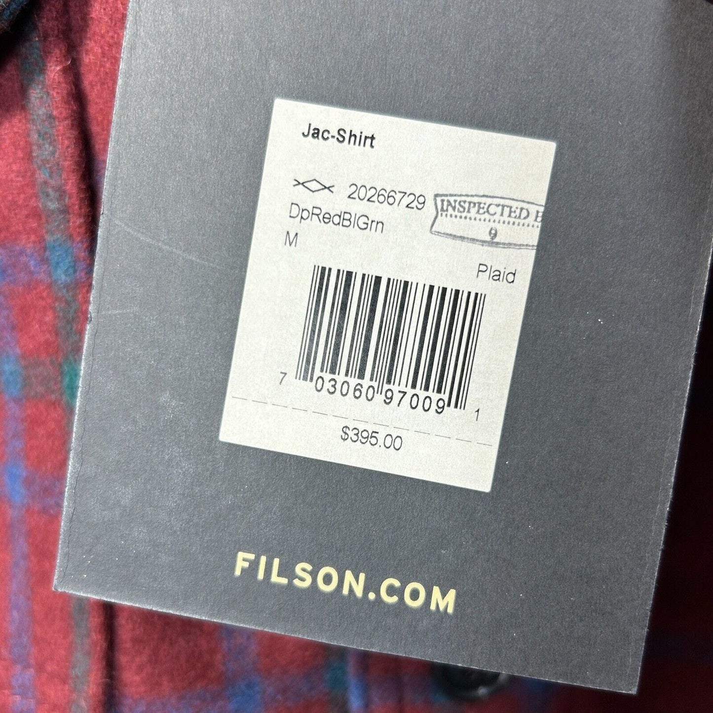 FILSON Seattle Wool Jac Shirt Deep Red Button Warm Layer Mens M NWT USA $395