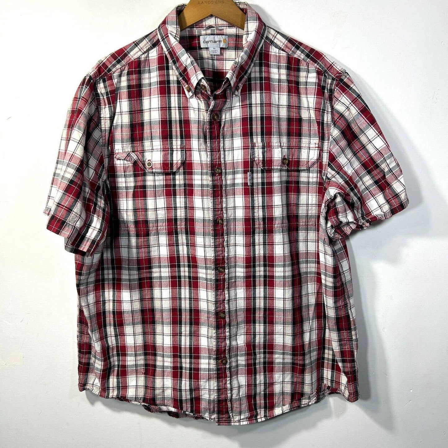 Carhartt Shirt Mens XL Regular Fort Plaid Workwear Short Sleeve 101961 608