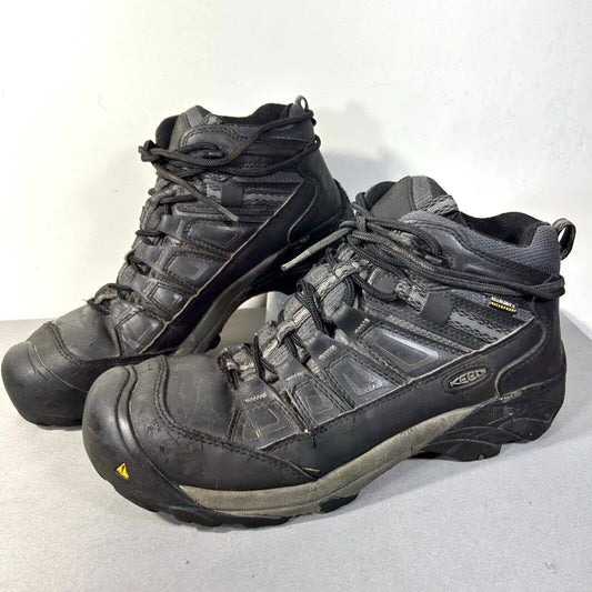 Keen Utility Mens Boulder Mid WP Boots Work Shoes Sz 10 D Steel Toe