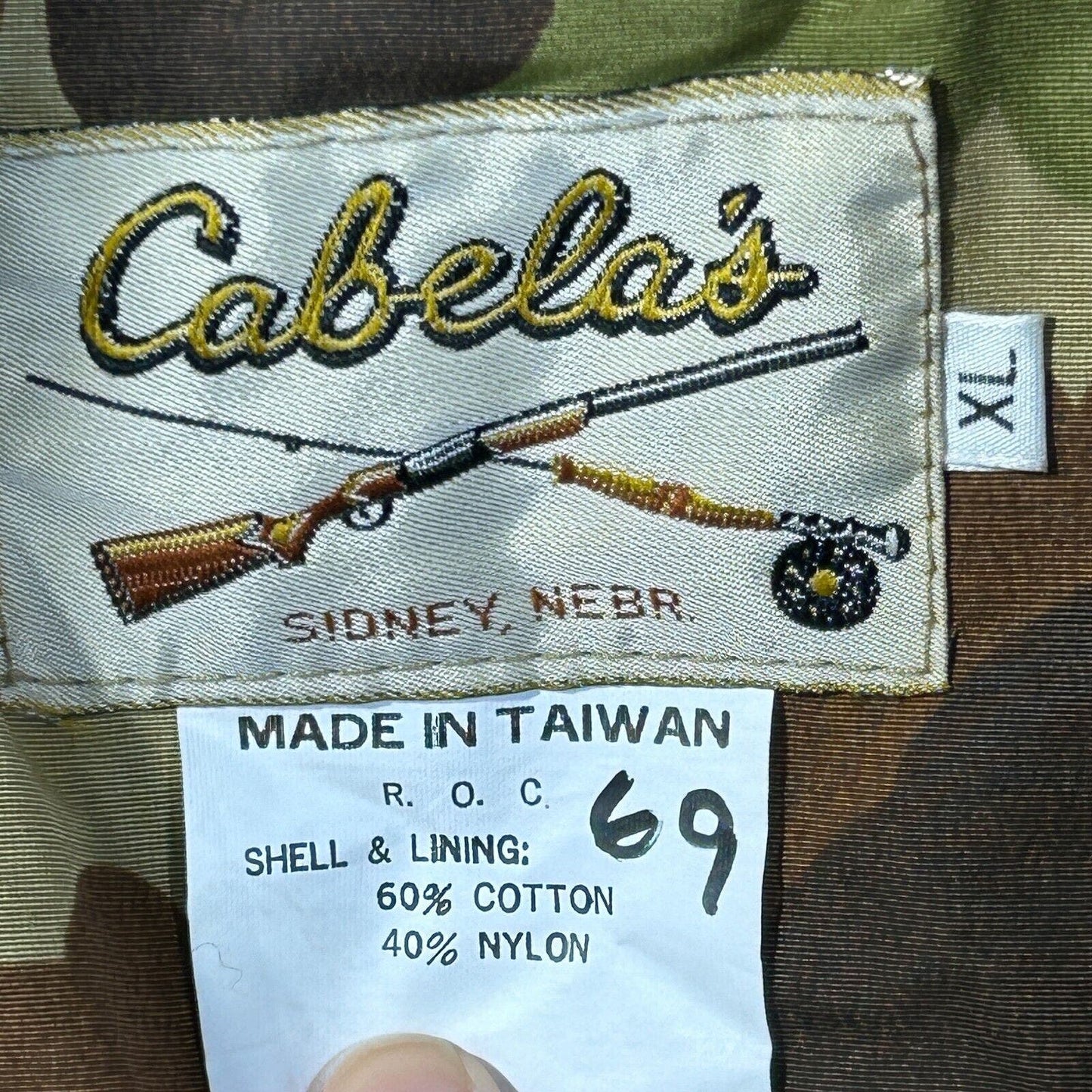 VTG CABELAS Jacket Down 3-in-1 USA Cloud Camo Lined Hunting Coat Men XL