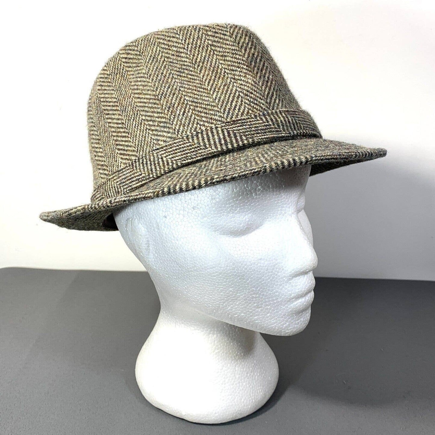 VTG Tweed Fedora Wool Hat Youngan Classic Size M / 7 1/8