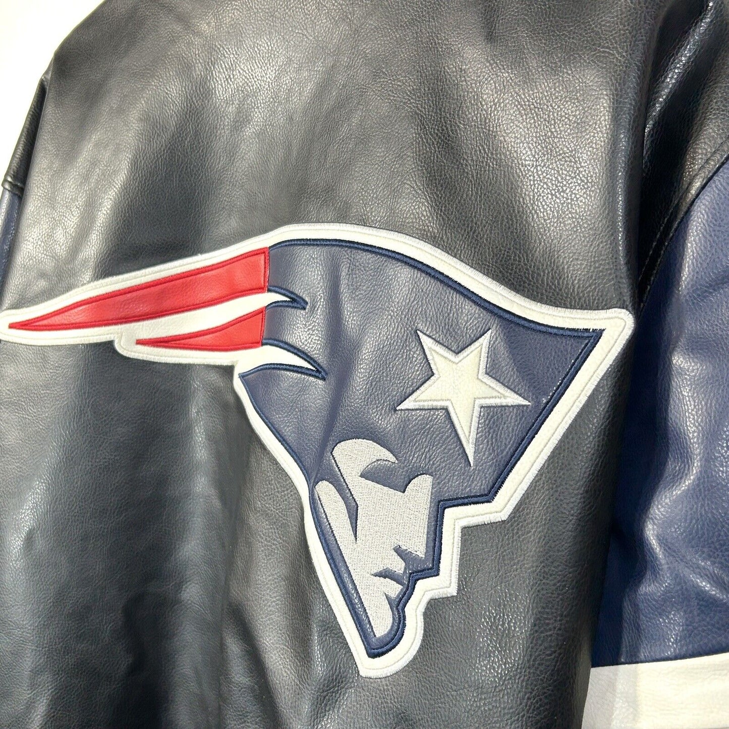 New England Patriots Vinyl Varsity Jacket Heavyweight NFL Mens XL