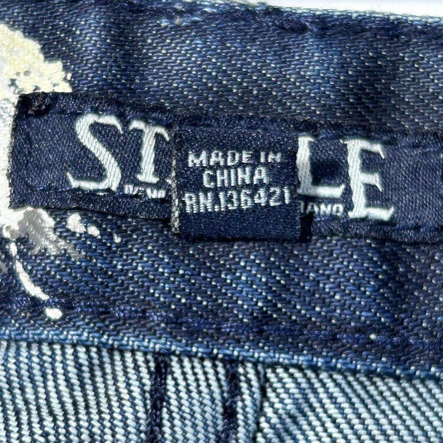 Staple Mens 35 x 34 Dark Denim Jeans Factory Distressed NWT