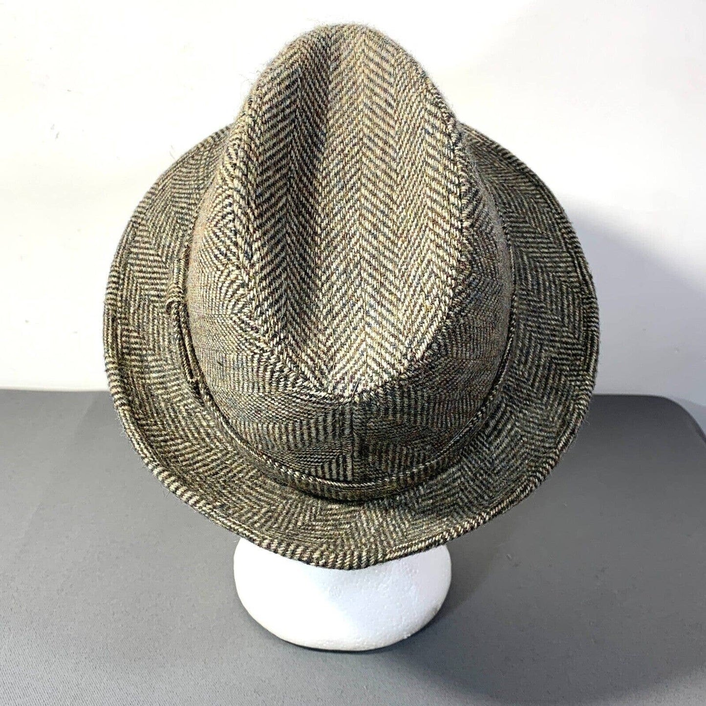 VTG Tweed Fedora Wool Hat Youngan Classic Size M / 7 1/8