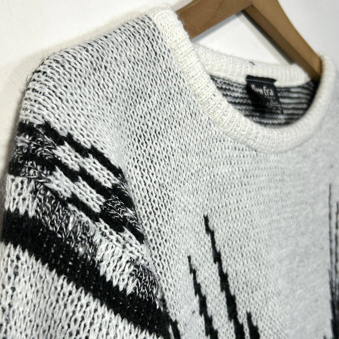 VTG Geometric Sweater Men S Grandpa Crew Neck Pullover Made In USA GUC