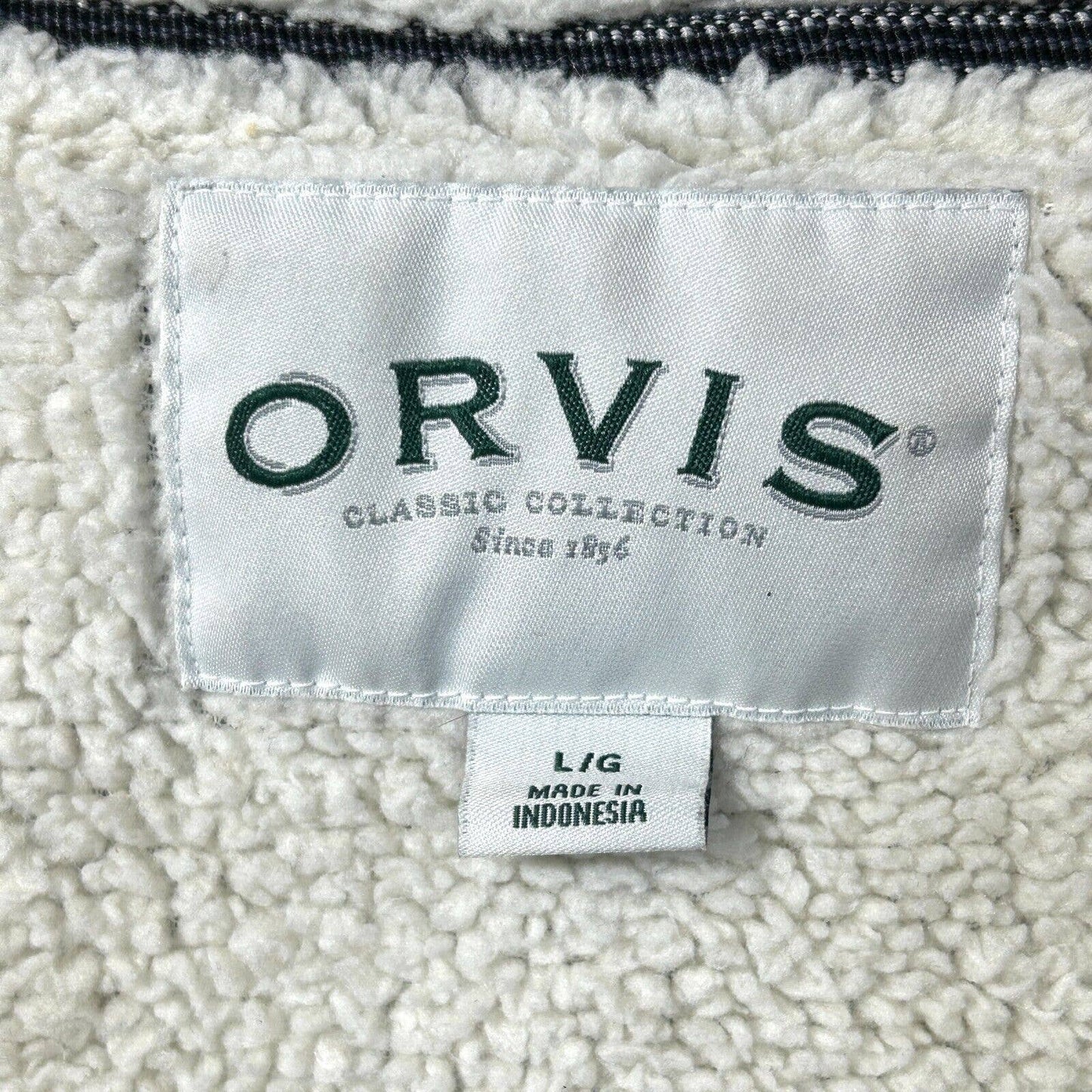 Orvis Mens L 1/4 Zip Pullover Sweater Fleece Lined Sherpa Heavy Knit