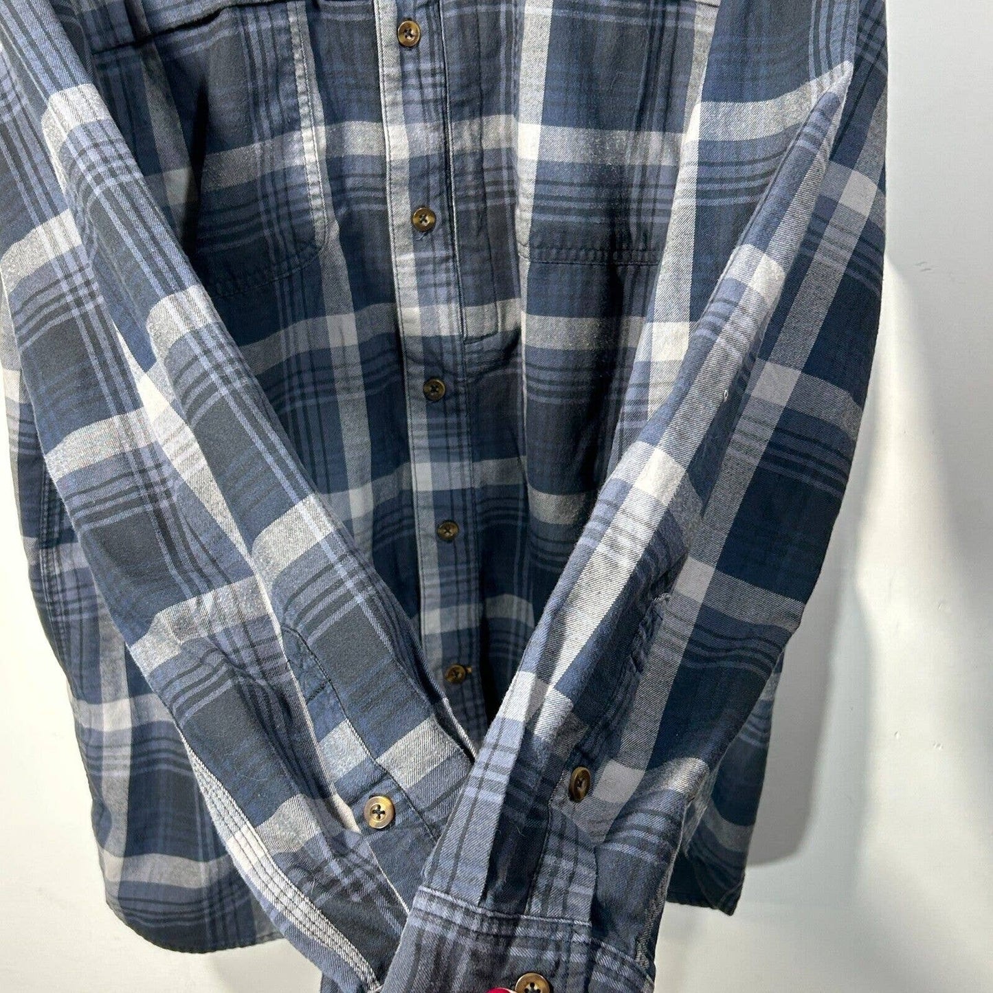 Men Carhartt Relaxed Fit Plaid Force Trade Cotton Blend Fast Dry L Large