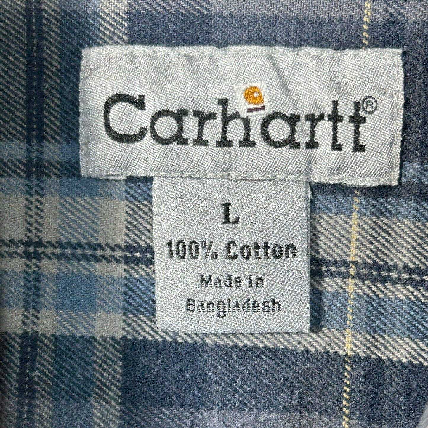 Carhartt Heavyweight Flannel Shirt Workwear Original Fit Mens L 16 x 34 Blue