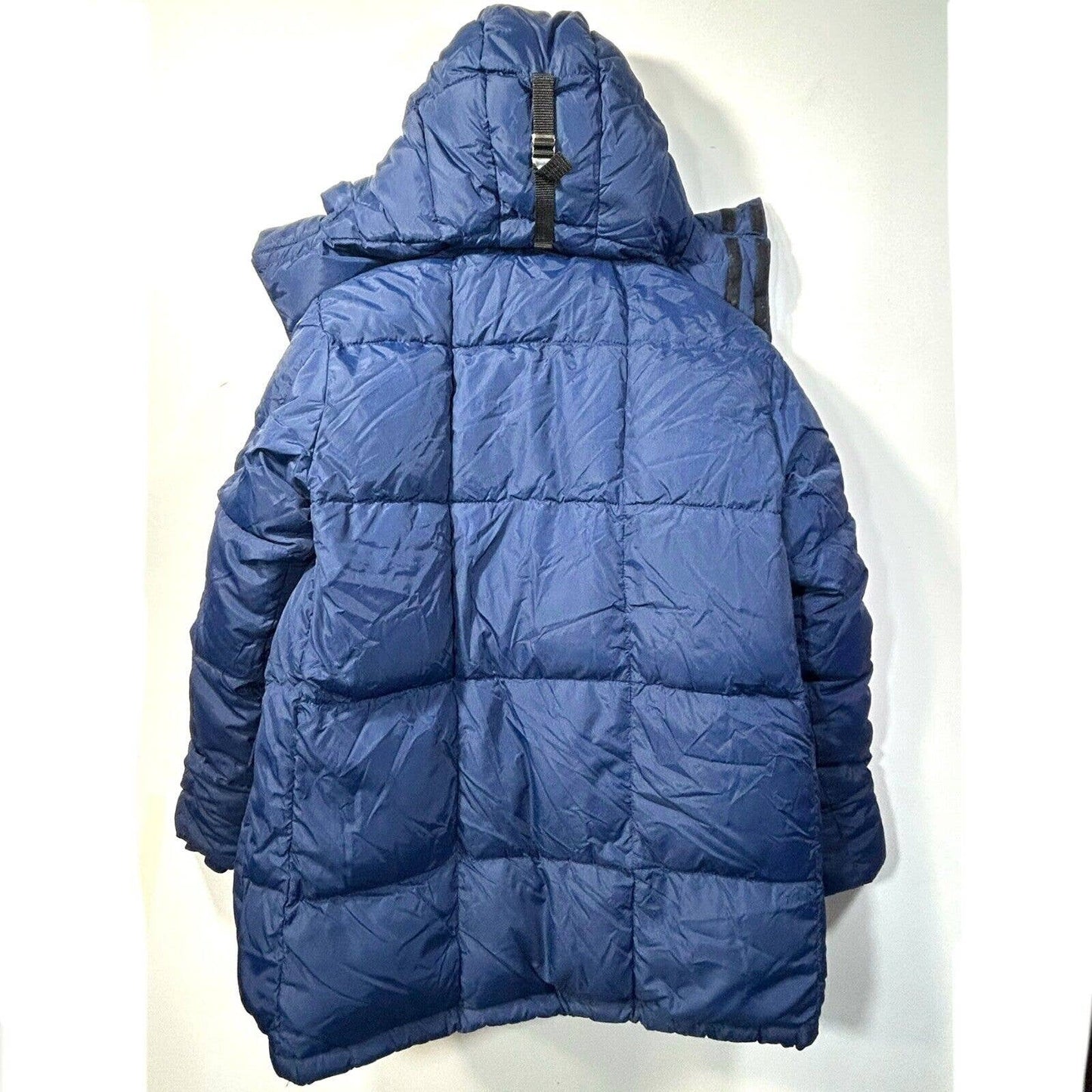 NWT Vintage Eddie Bauer Goose Down Puffer Parka Hood Blue M WPL 9647